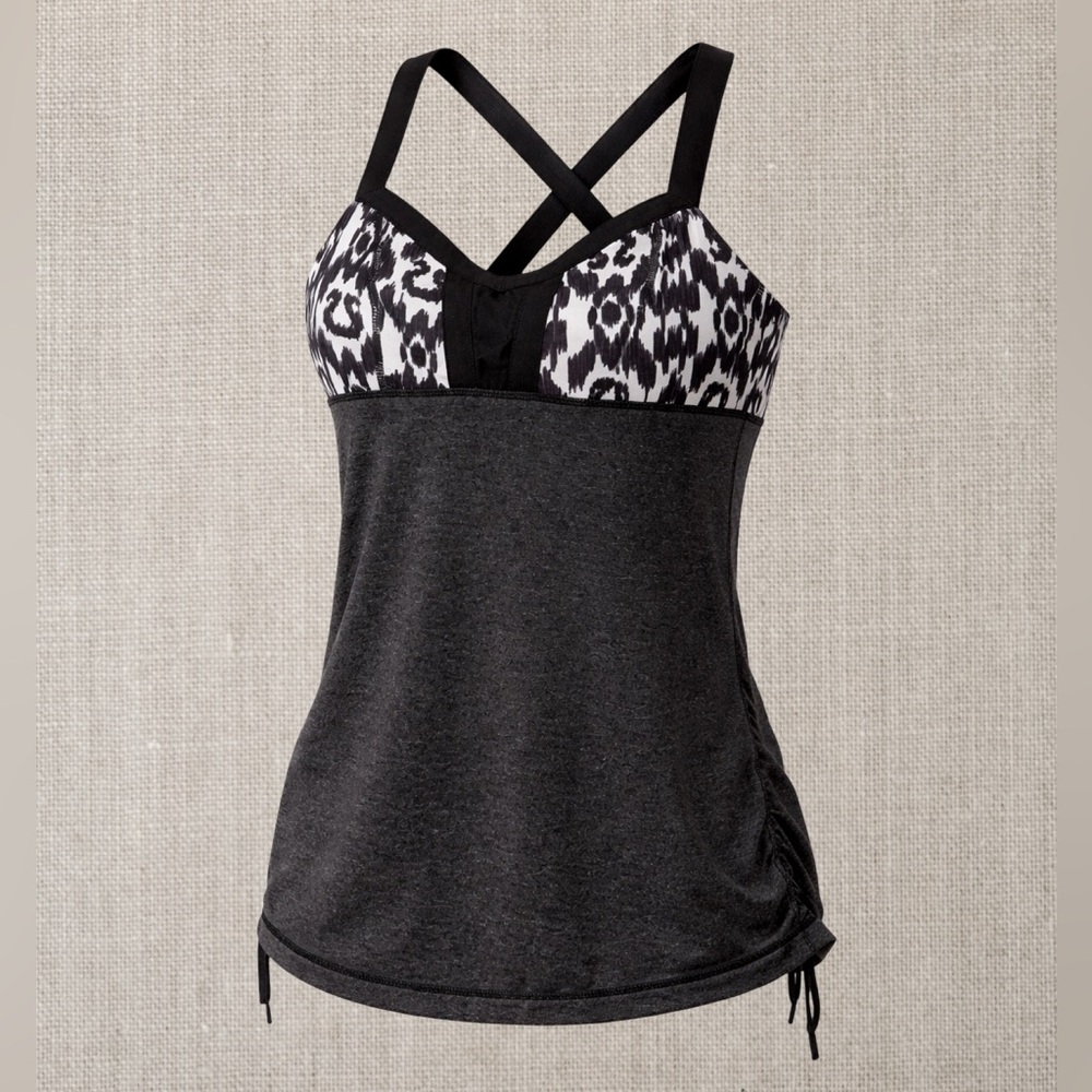 lululemon athletica Black and White Printed Bust Built-In Bra Tank